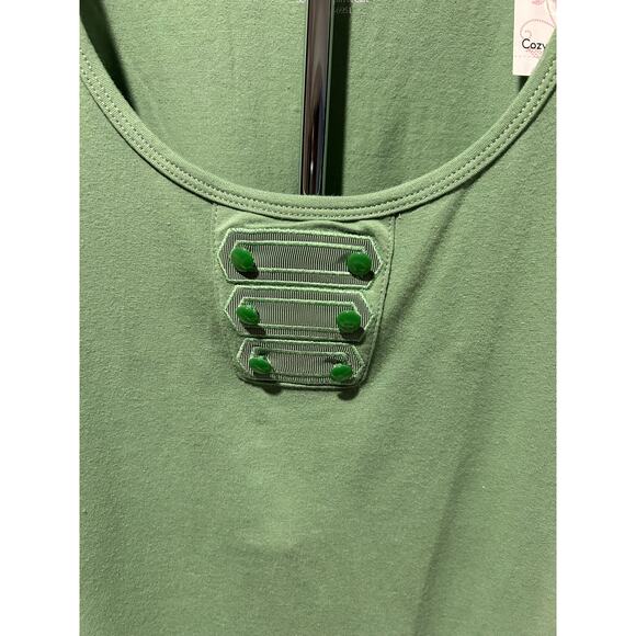 Soft Sensations Women's 3/4 Sleeve Knit Top Green 2SL Plus Scoop Neck - Picture 4 of 6